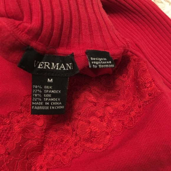 VERMANI Silk Blend Top with Lace Details - M - Picture 3 of 9